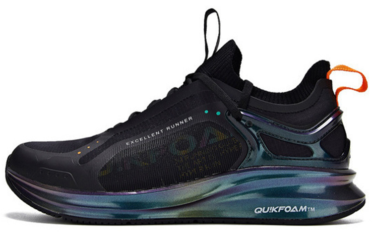 361° Q-Bounce Rain Screen Cushioned Slip-Resistant Low-Top Running Shoes Men's Black