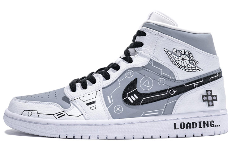 Jordan Air Jordan 1 Vintage Basketball Shoes Men High Top Black Gray