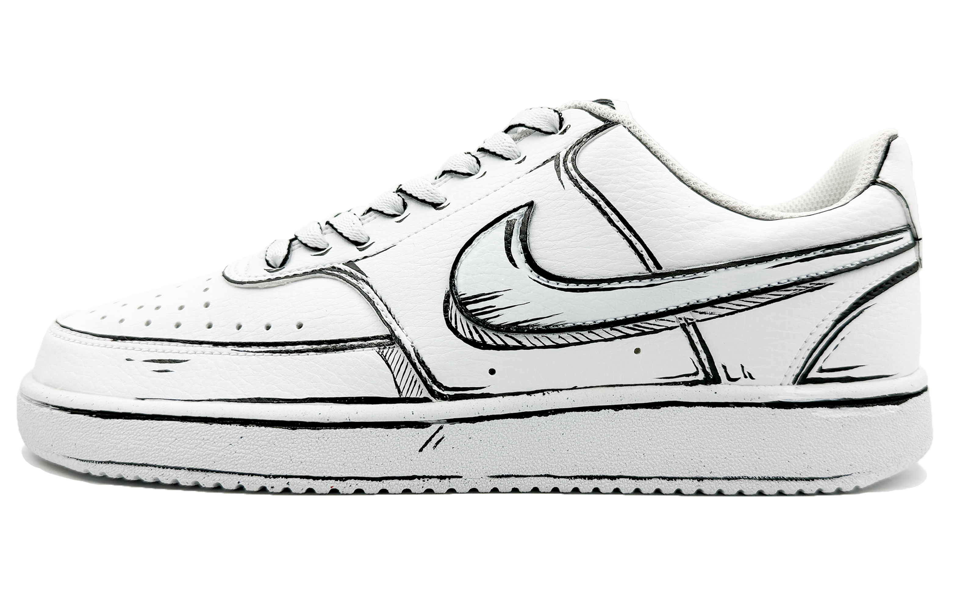 Nike Court Vision 1 Slip Resistant Low Top Skateboard Shoes Men's White Black купить в интернет-магазине Yoocart с быстрой доставкой по России.
