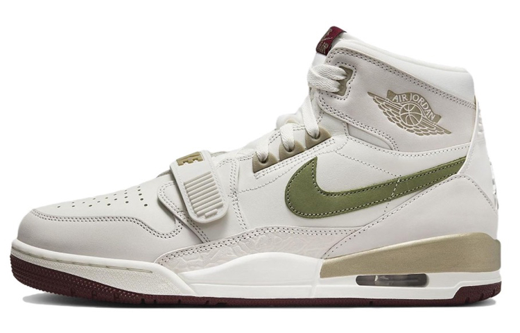 Jordan Legacy 312 Cushioning Anti-Slip And Wear-Resistant High-Top Vintage Basketball Shoes Men's Green White