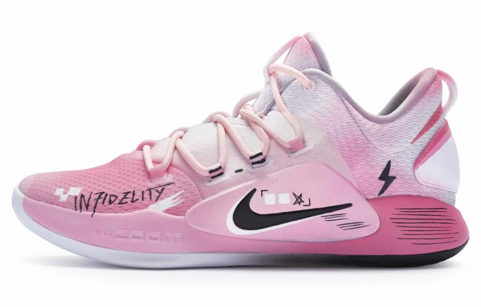 Nike Hyperdunk 10 Cushioning Anti-Slip And Wear-Resistant Low-Top Basketball Shoes Men's Pink
