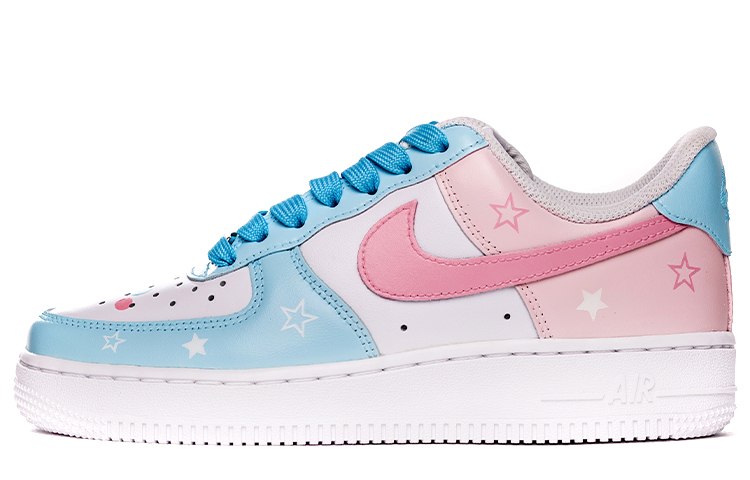 Nike Air Force 1 Air Force 1 Low-Top Skateboard Shoes Women's Pink Blue