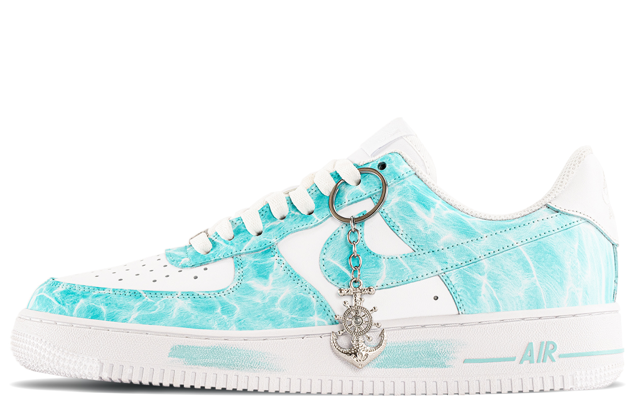 Nike Air Force 1 Ocean's Heart Thermal Coverage Low top Skateboard Shoes Men's Blue White