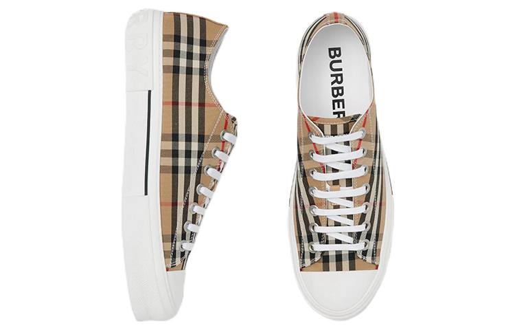 Burberry Vintage Check Cotton Sneakers Archive Beige White купить в интернет-магазине Yoocart с быстрой доставкой по России.