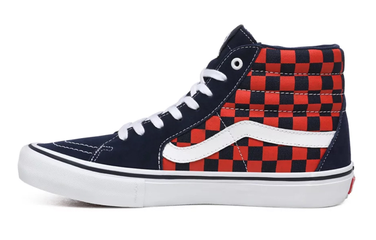 Vans SK8 Hi Pro Checkerboard - Navy Orange