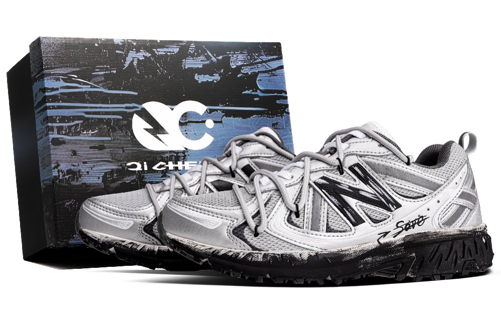 New Balance NB 410 V5 Abrasion Resistant Low Top Casual Long Distance Running Shoes Unisex Silver Black