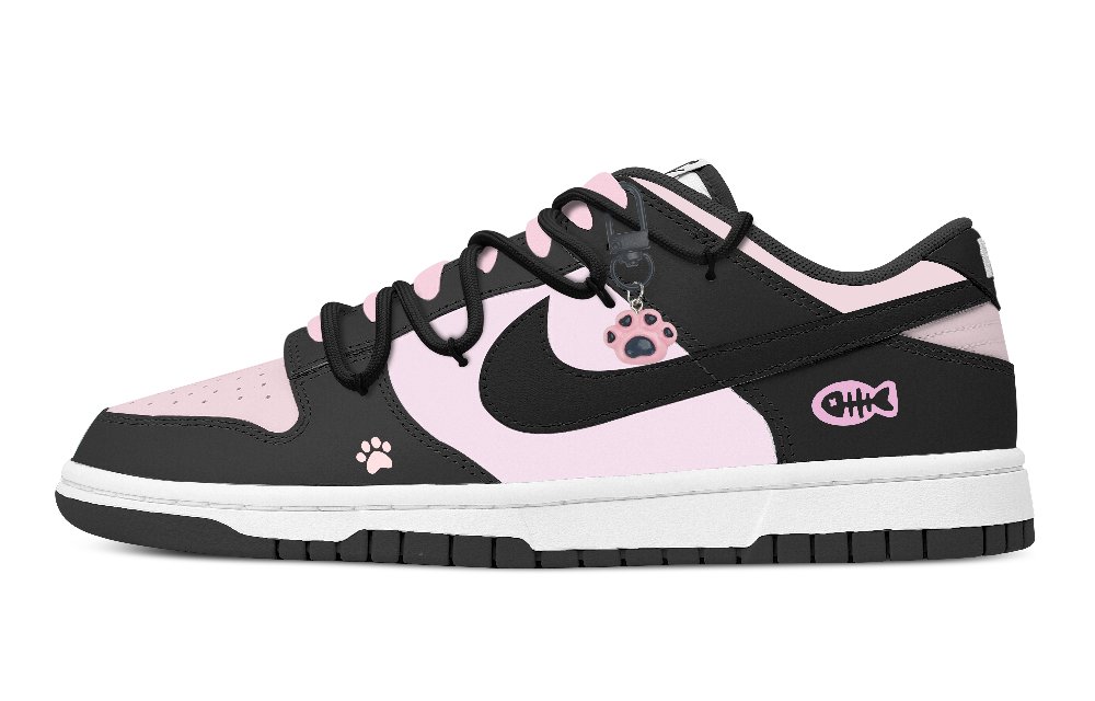 Nike Dunk Wet Magic Puff Abrasion Resistant Low top Skateboard Shoes Men's Black Pink