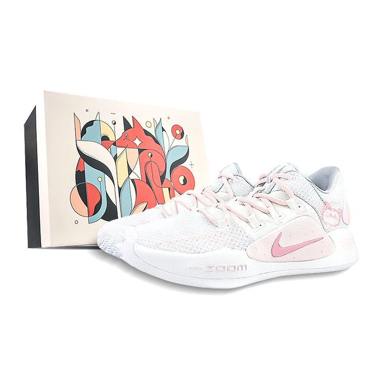 Nike Hyperdunk X Anti-Slip Wear-Resistant Breathable Lightweight Low-Top Basketball Shoes Men's Pink White