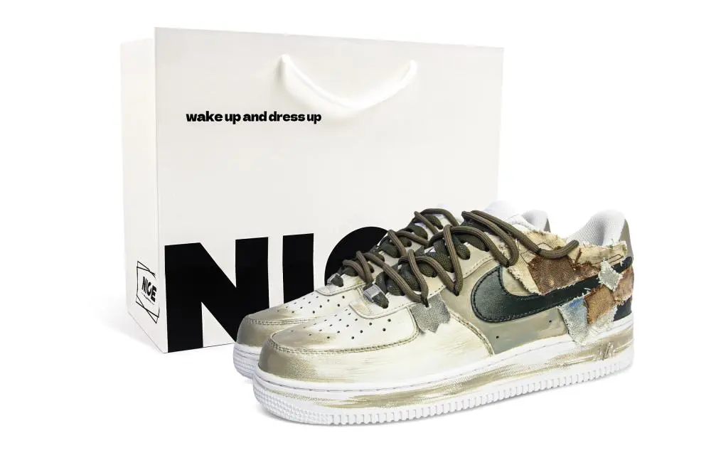 Nike Air Force 1 Abrasion Resistant Low top Skateboard Shoes Unisex Taupe