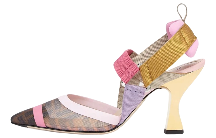 FENDI Colibri Slim Heel High Heels Women's Brown