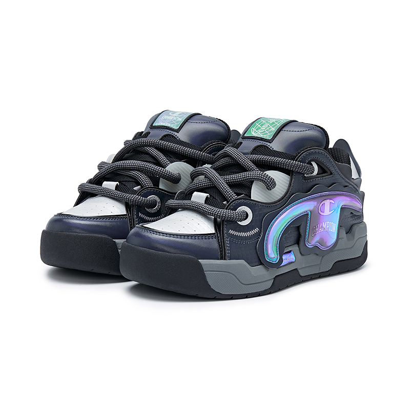Champion Balance Low Top Skateboard Shoes Men's Black/Silver White