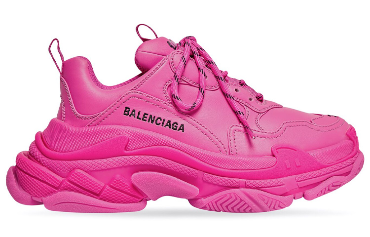 Balenciaga Triple S Faux Leather Dark Pink Women's
