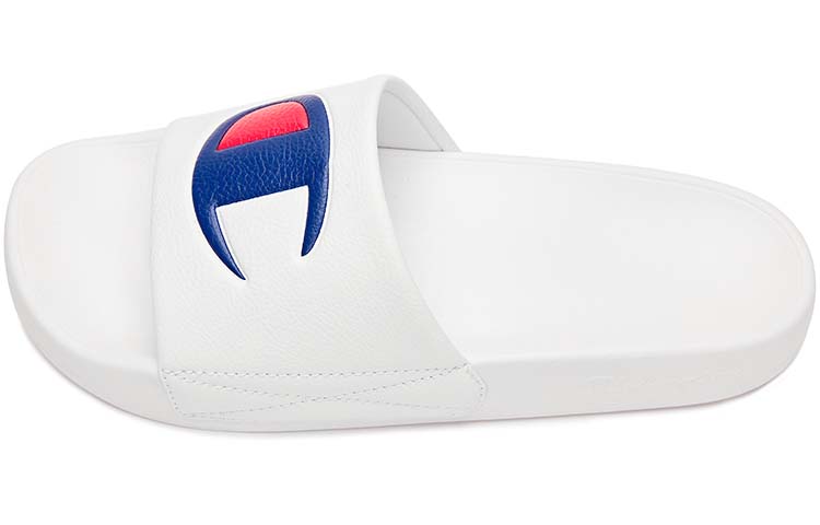 Champion Campus Rubber Sole Slip Resistant Slide Slippers Unisex White