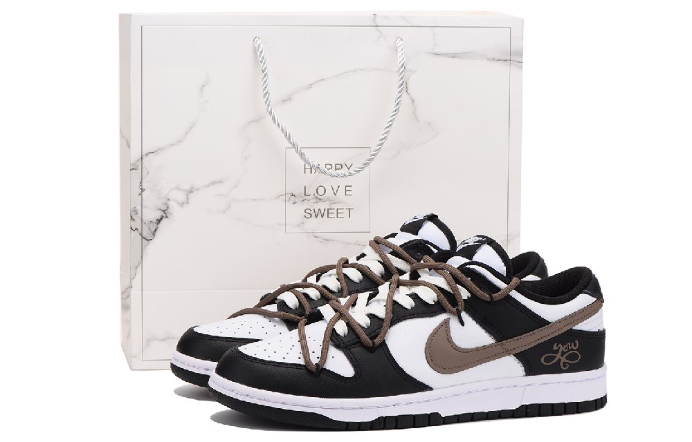 Nike Dunk Low Retro Low-Top Skateboard Shoes Men's Black Brown