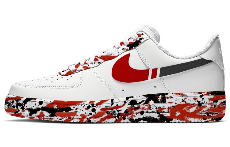 Nike Air Force 1 Skateboard Shoes Women's Low-Top Black/Red/White