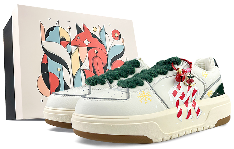 MLB Chunky Liner Skateboard Shoes Unisex Low-Top Christmas Red