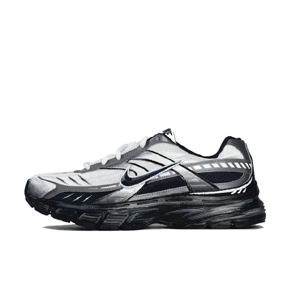Nike Initiator Abrasion Resistant Low Top Casual City Commute Running Shoes Men's Black White Silver