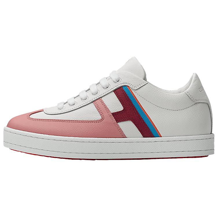 HERMES Boomerang Low-Top Stylish Skateboarding Shoes Women's Pink White
