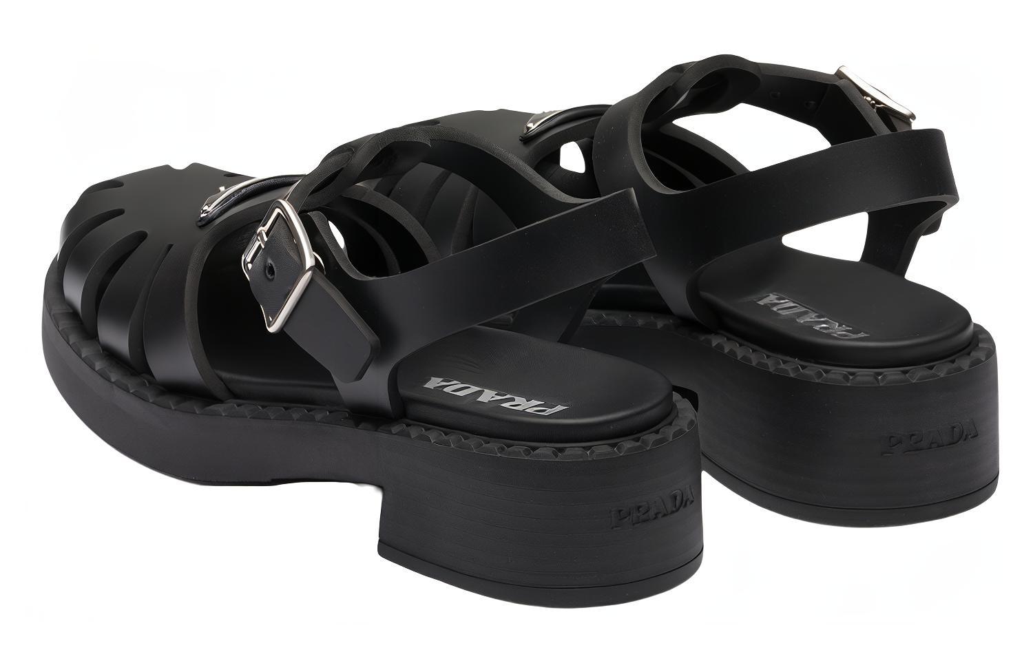 PRADA Roman Sandals Women's Black купить в интернет-магазине Yoocart с быстрой доставкой по России.