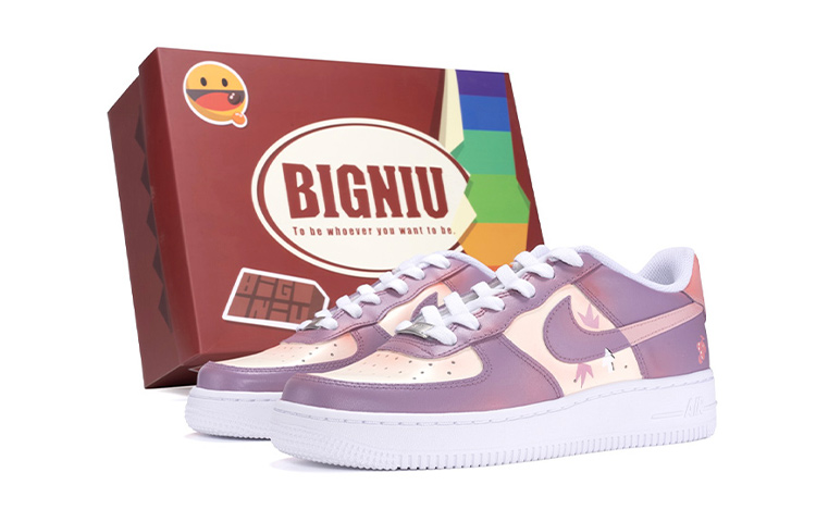 Nike Air Force 1 LE GS Slip Resistant Cushioning Abrasion Resistant Low Top Skateboard Shoes Women's Purple