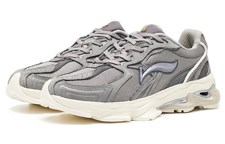 LI NING 1990 Cushioning, Slip Resistant, And Abrasion Resistant Low Top Running Shoes Men's Haze Gray