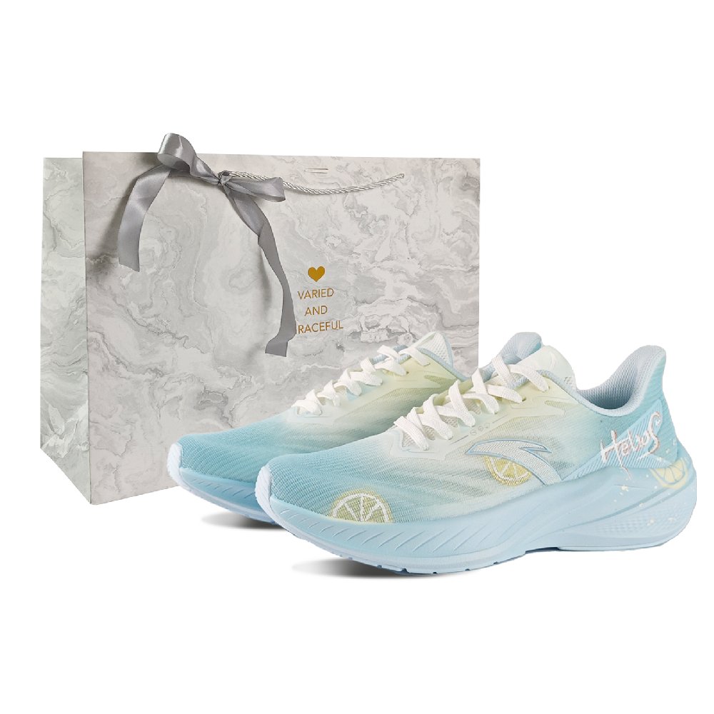 Anta Lingwind Lightweight Height Increasing Slip Resistant Low Top Casual Running Shoes Women's Blue