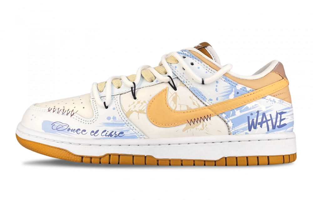 Nike Dunk Dark Curry Bubble Island Abrasion Resistant Low top Skateboard Shoes Unisex Blue Orange