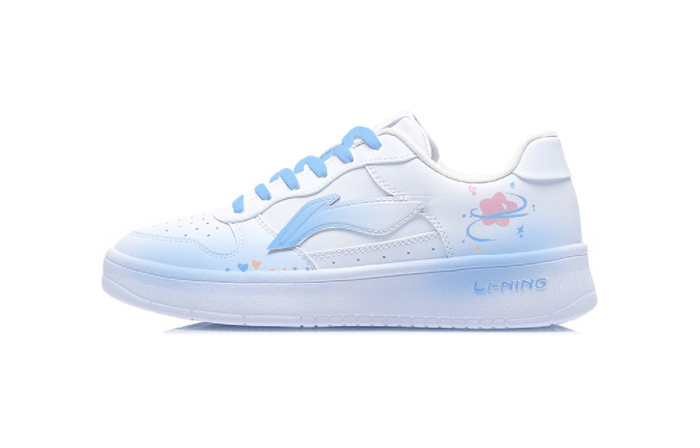 LiNing Pontoon Boats Slip Resistant Abrasion Resistant Low top Skateboard Shoes Women's Blue