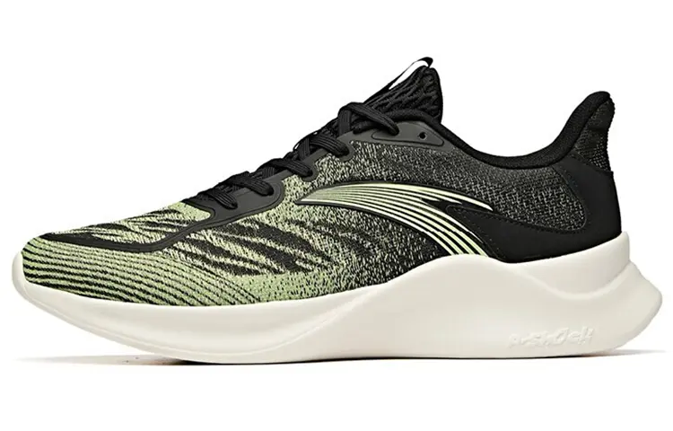 Anta Shock Absorbers Slip Resistant Abrasion Resistant Breathable Low top Running Shoes Men's Black Yellow