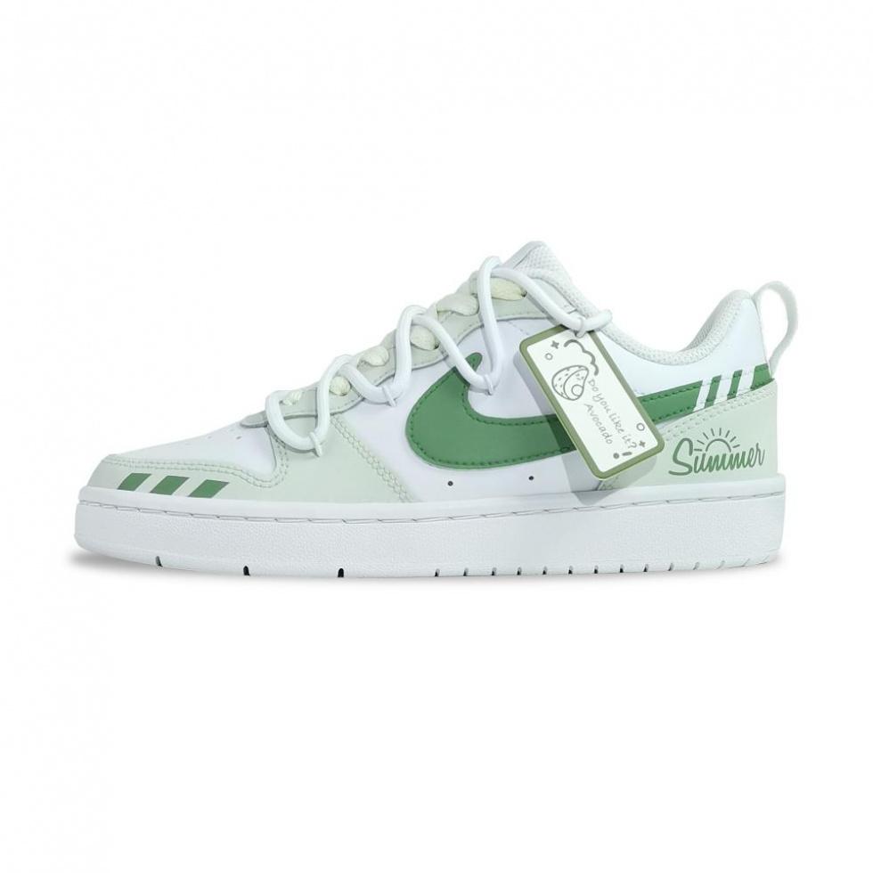 Nike Court Borough Low Top Skateboard Shoes GS White Green