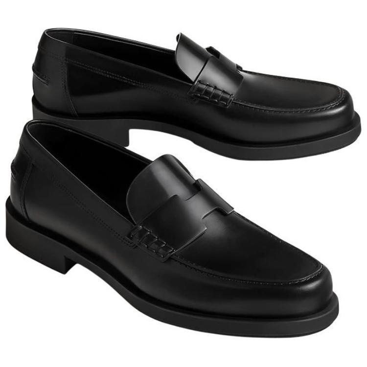HERMES Loafers Men Black