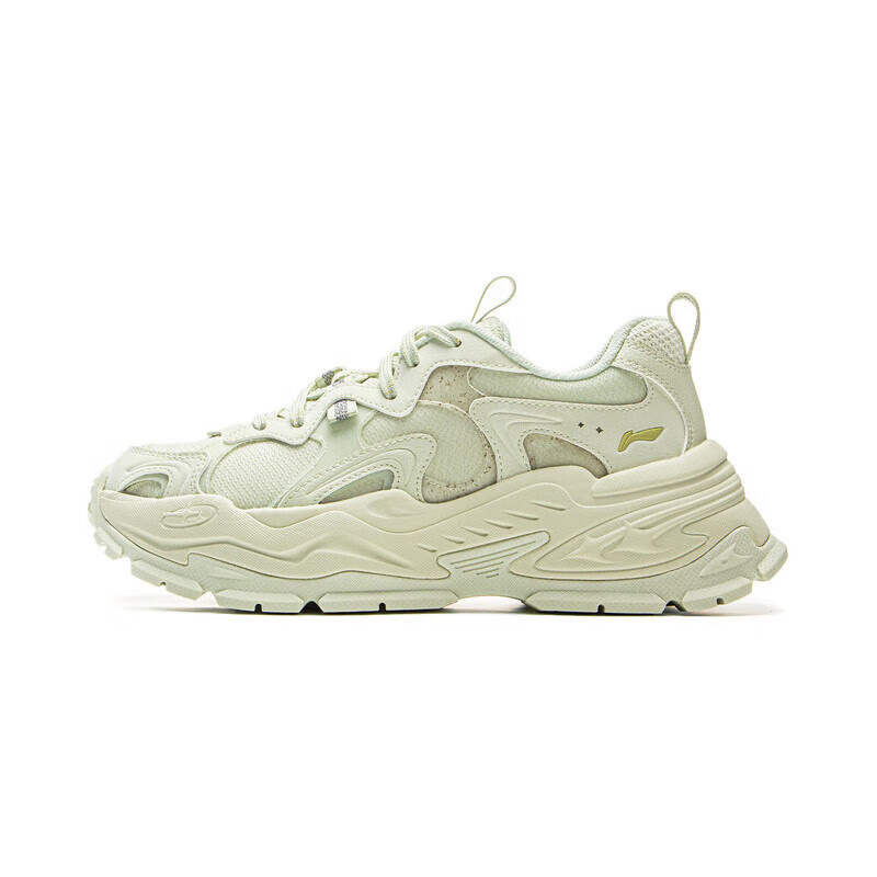 DISHINIWANJUZONGDONGYUAN x LiNing Starlight Anti Slip Wear Resistant Low Top Casual Shoes Women's Light Green