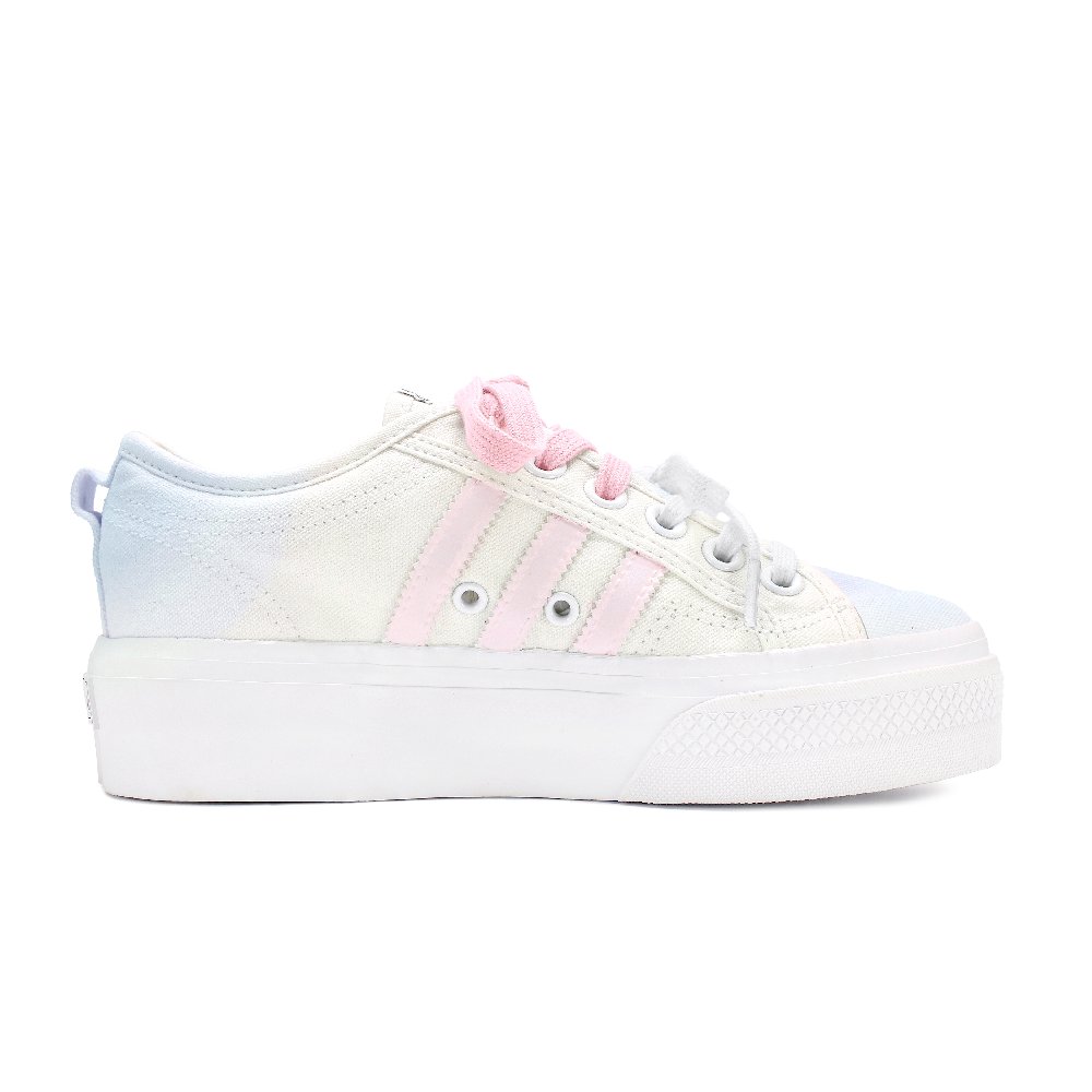 Adidas Originals Nizza Platform Abrasion Resistant Low Top Skateboard Shoes Unisex Blue Pink