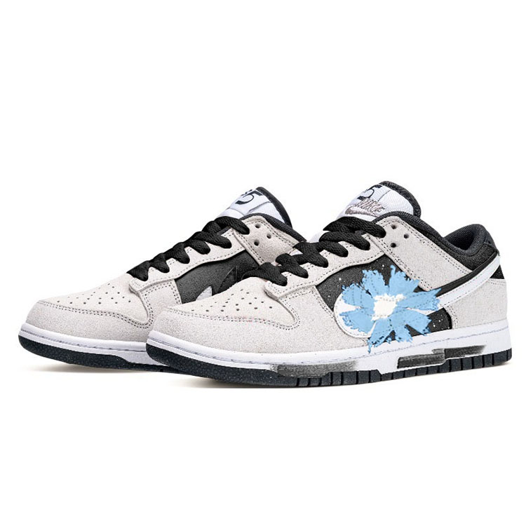 Nike Dunk Double Swoosh Anti-Slip Wear-Resistant Low-Top Skateboard Shoes Unisex Black Blue купить в интернет-магазине Yoocart с быстрой доставкой по России.