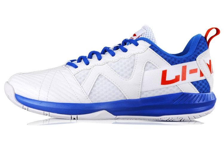 LiNing Cushioned Anti-Slip Wear-Resistant Breathable Lightweight Low-Top Running Shoes Women's White Blue