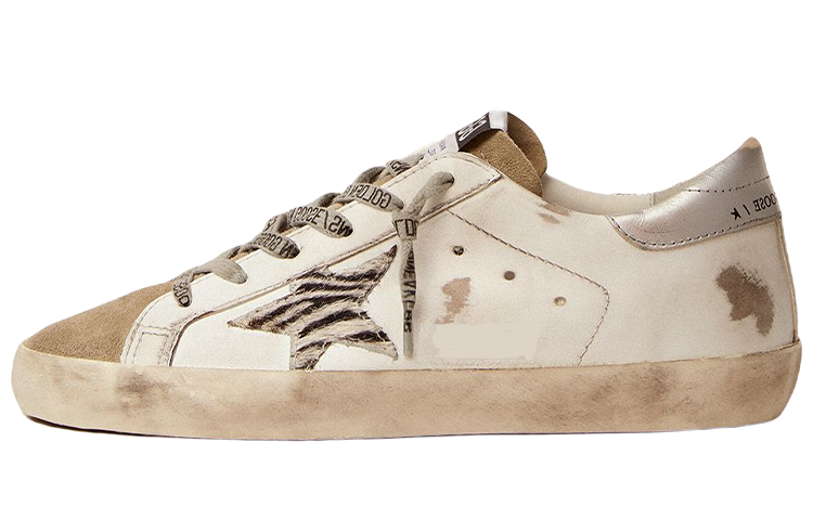 Golden Goose Super Star Low top Stylish Skateboarding Shoes Women's White Distressed Style