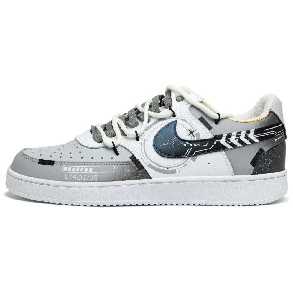 Nike Court Vision 1 Slip-Resistant Low-Top Skateboard Shoes Men's Black White Gray