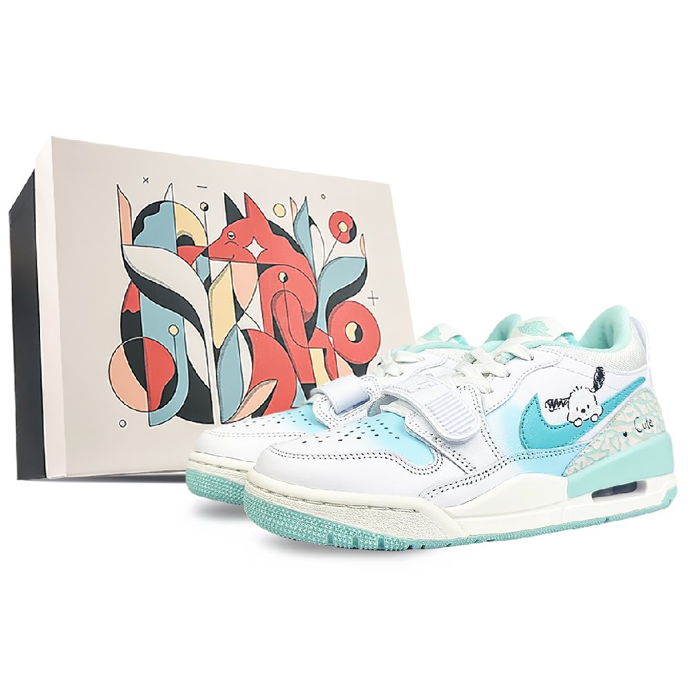 Jordan Legacy 312 Anti-Slip Wear-Resistant Low-Top Vintage Basketball Shoes Women's White Green