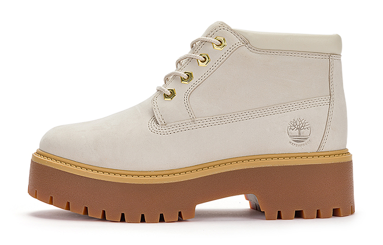 Timberland Stone Street Mid Lace Up Waterproof Boots 'White Nubuck' Women's