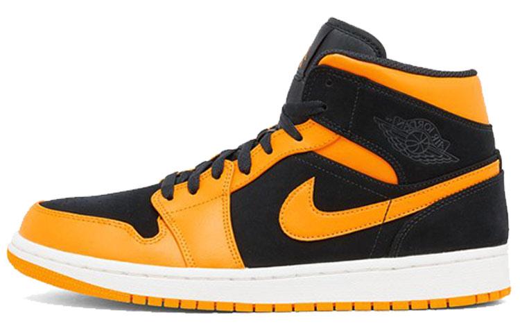 Jordan 1 Mid Black Orange Peel