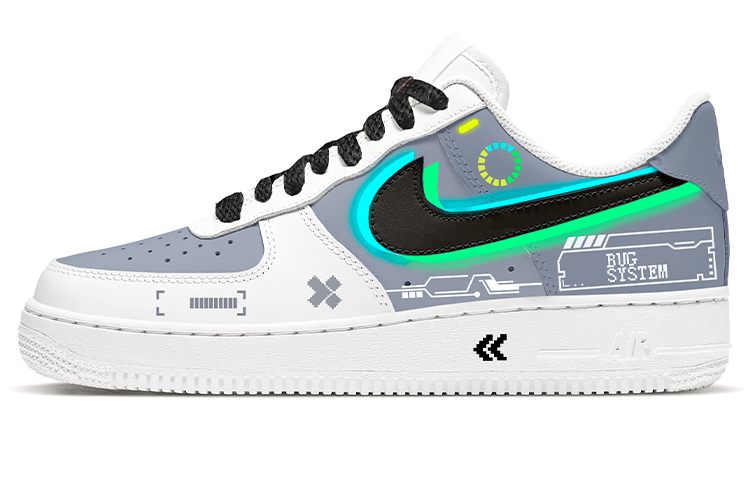 Nike Air Force 1 Abrasion Resistant Low Top Skateboard Shoes Men's White Blue