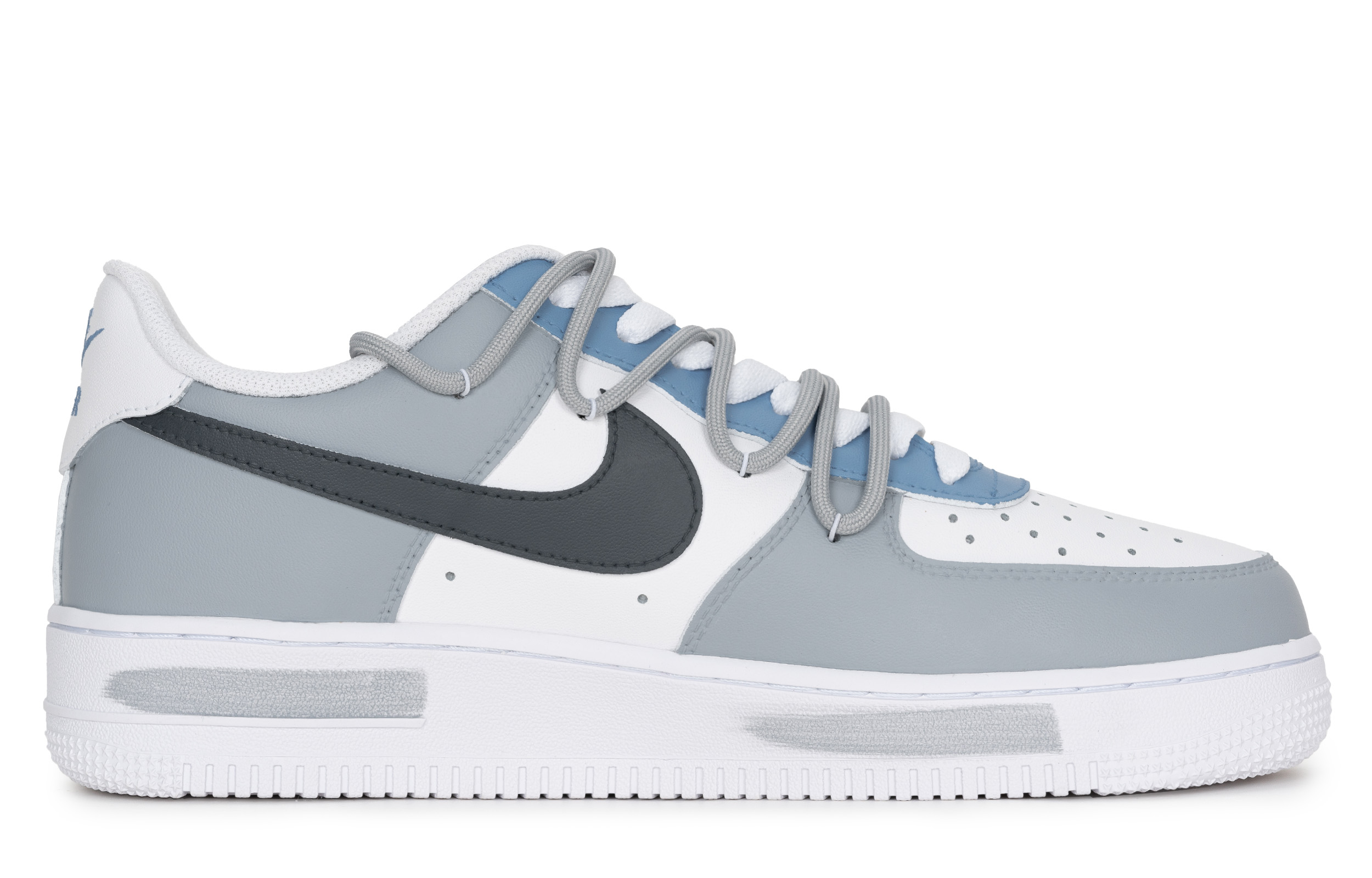 Nike Air Force 1 Slip Resistant, Abrasion Resistant, Lightweight Low top Skateboard Shoes Unisex Gray Blue купить в интернет-магазине Yoocart с быстрой доставкой по России.