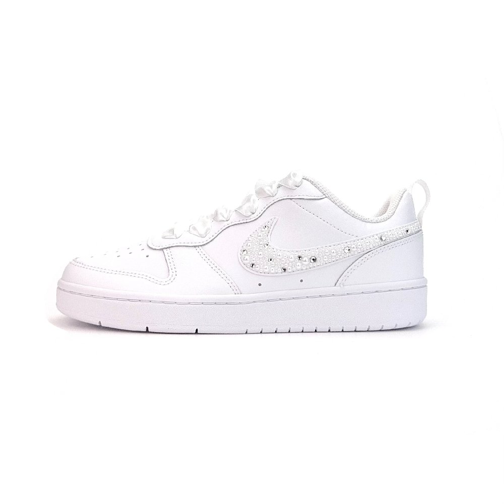 Nike Court Borough Cushioning, Wear Resistant Low Top Skateboard Shoes Women's White