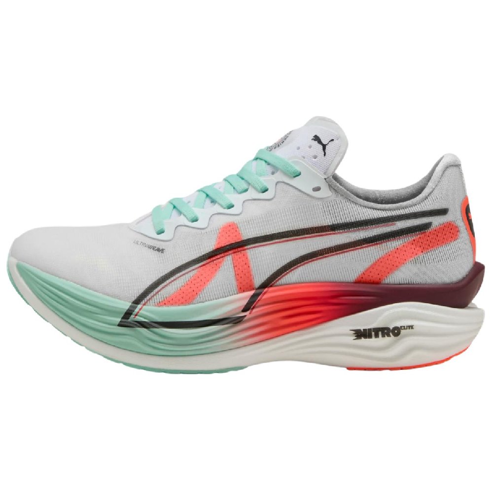 Hyrox x PUMA Deviate NITRO Elite 3 Abrasion Resistant Low Top Running Shoes Women's White Red