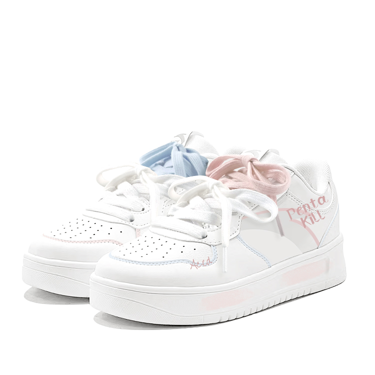 Anta Relaxed Anti Slip Wear Resistant Low Top Skateboard Shoes Unisex Blue Pink Mismatched