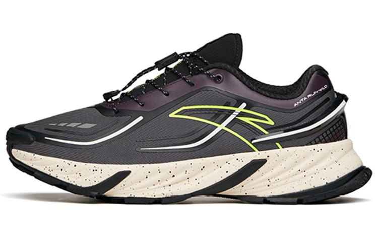 Anta Cushioned Slip-Resistant Abrasion-Resistant Low-Top Running Shoes Men's Gray Black Purple