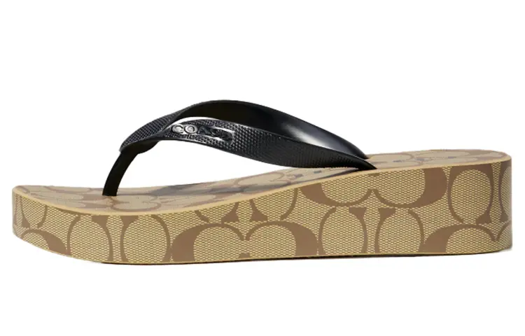 COACH Lynn EVA Flip Flops Women's Khaki Black