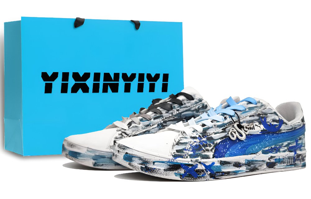 PUMA Smash Vulc Wear resistant And Lightweight Low Top Skateboard Shoes Unisex Serpent Blue