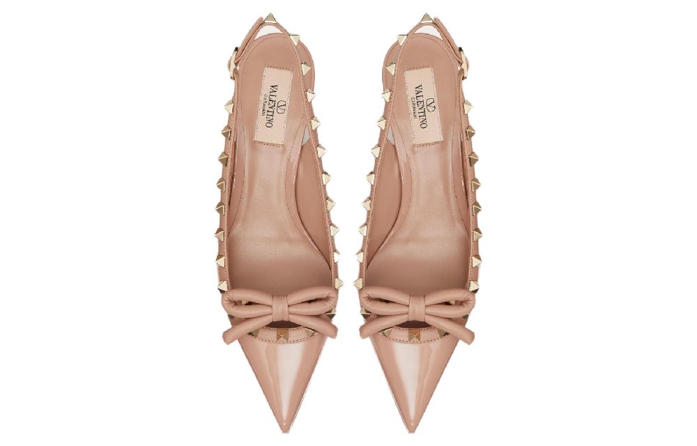 Valentino Garavani Rockstud Bow Detailed Pointed Toe Pumps