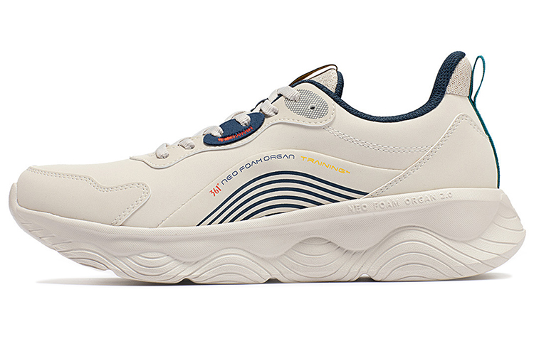 361° Cushioning, Wear Resistant Low Top Running Shoes Men's Beige Blue